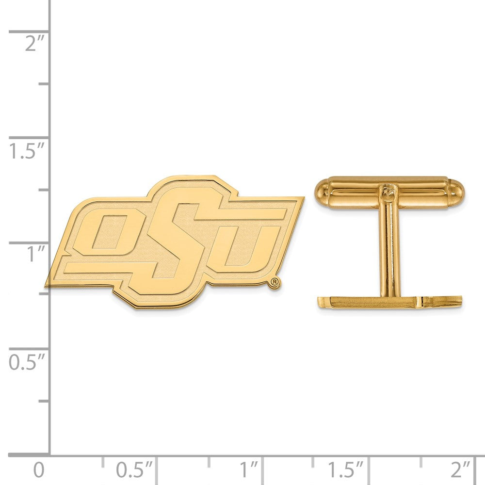 14K Yellow Gold Gold LogoArt Oklahoma State University O-S-U Cuff Links