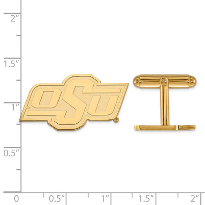 14K Yellow Gold Gold LogoArt Oklahoma State University O-S-U Cuff Links