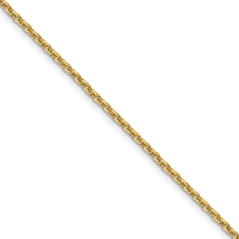 14K Yellow Gold 2mm Round Open Link Cable Chain (100 Inch Spool)