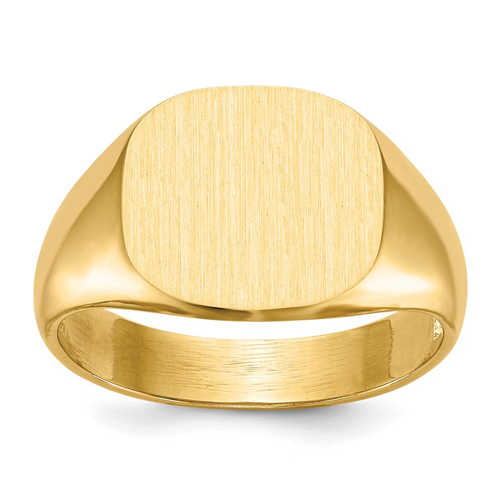 18K Yellow Gold 13.5x12.0mm Open Back Mens Signet Ring