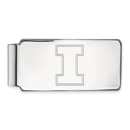 14K White Gold LogoArt University of Illinois Letter I Money Clip