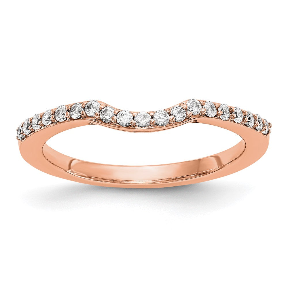 14K Rose Gold Diamond Wedding Band Ring