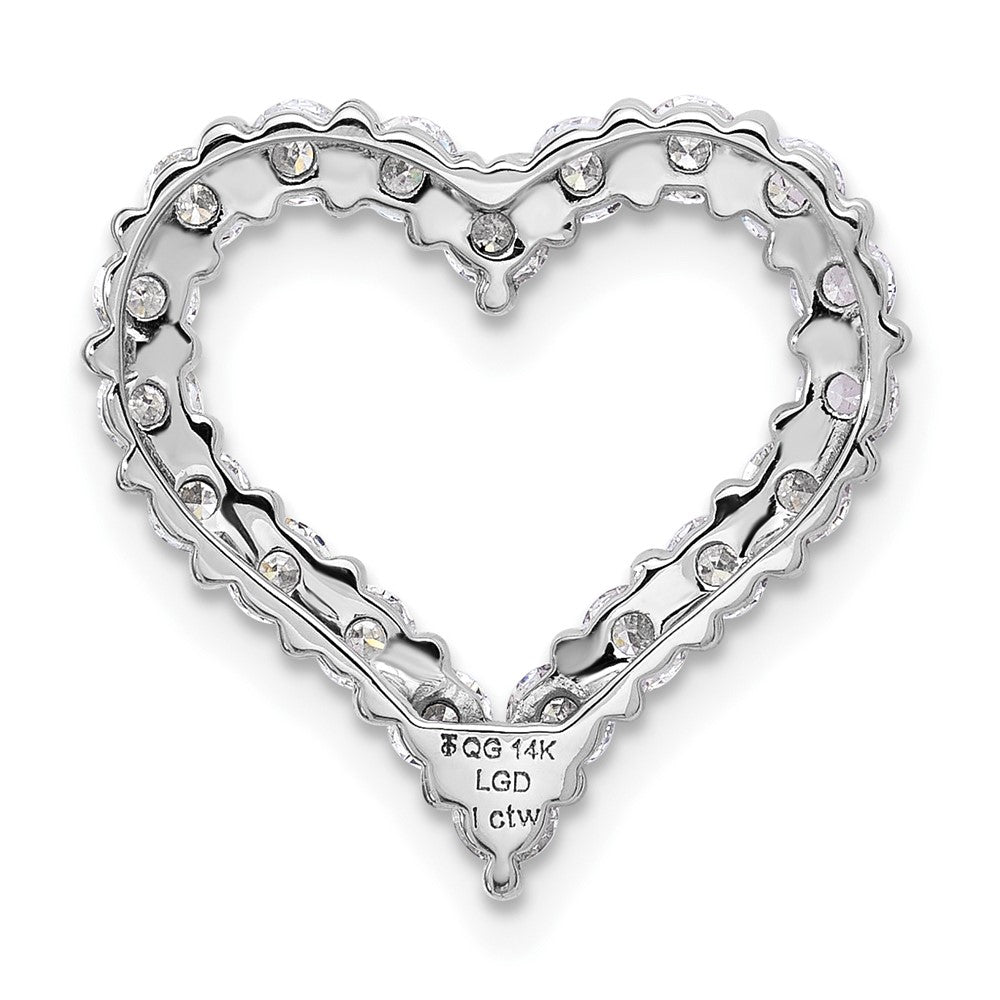 14K White Gold Certified Lab Grown Diamond VS/SI FGH Heart Pendant