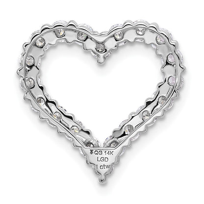 14K White Gold Certified Lab Grown Diamond VS/SI FGH Heart Pendant