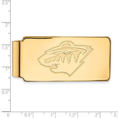 14K Yellow Gold Gold NHL LogoArt Minnesota Wild Money Clip