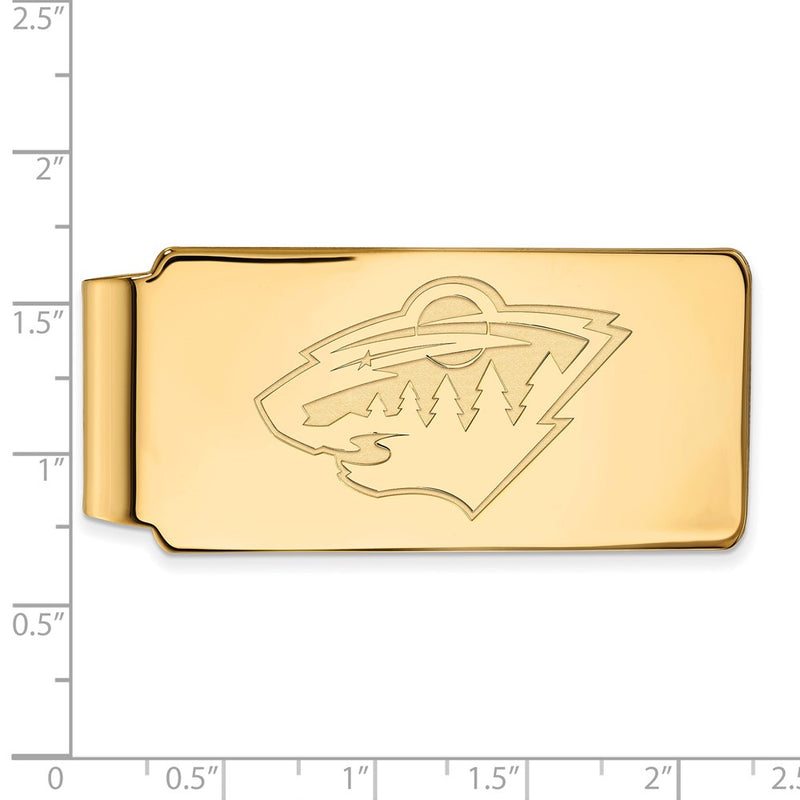 14K Yellow Gold Gold NHL LogoArt Minnesota Wild Money Clip