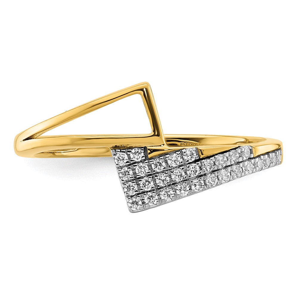 14K Yellow Gold Polished Diamond Geometric Fashion Ring