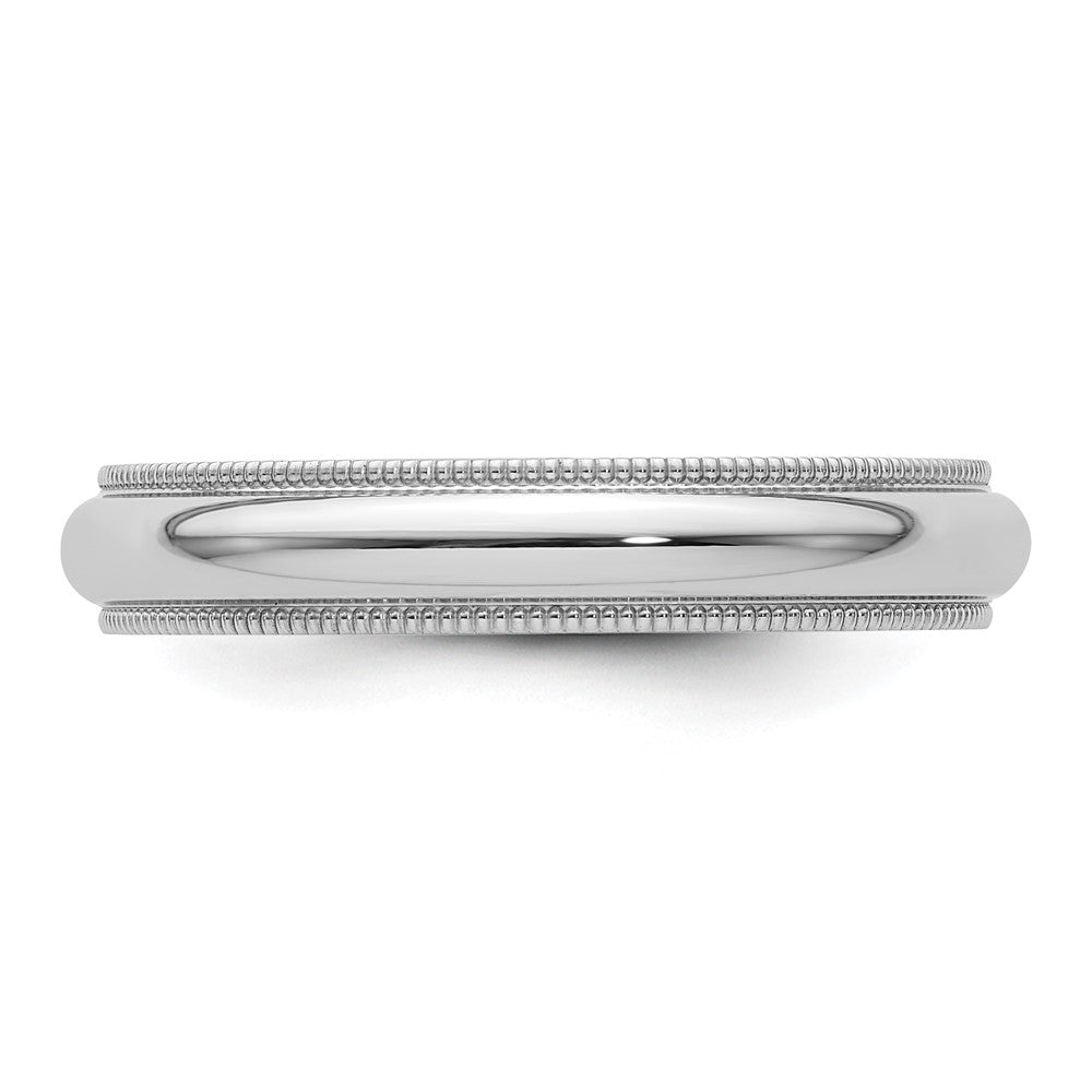 Platinum 4mm Polished Milgrain Comfort-Fit Wedding Band Ring
