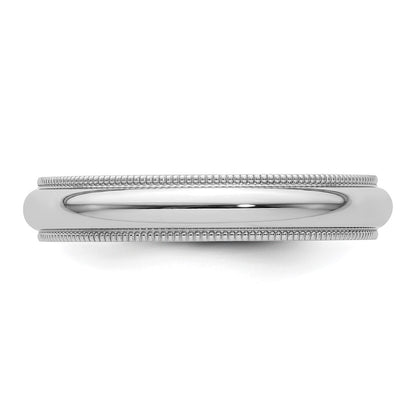 Platinum 4mm Polished Milgrain Comfort-Fit Wedding Band Ring