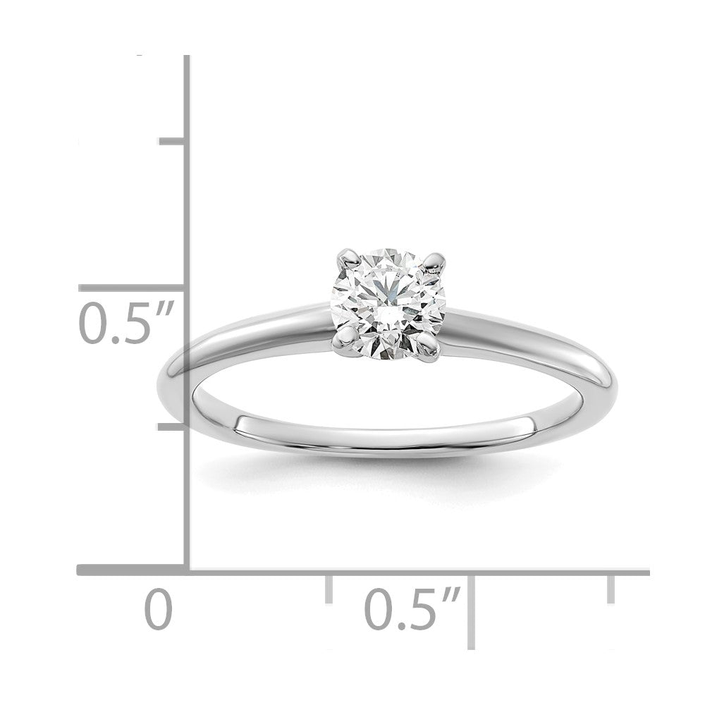 14K White Gold 1/2 carat Lab Grown Diamond VS+ F+ Round Complete Solitaire Engagement Ring