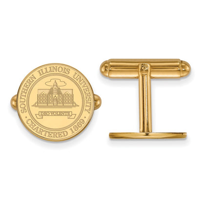 14K Yellow Gold Gold LogoArt Southern Illinois University Crest Cuff Links