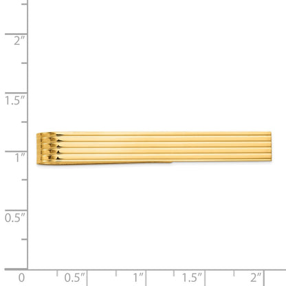 14K Yellow Gold Men's Grooved Tie Bar