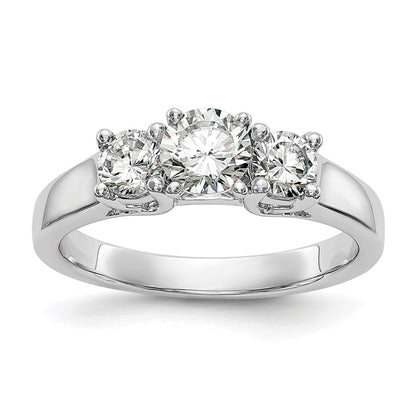 14K White Gold Round Simulated Diamond Halo Engagement Ring