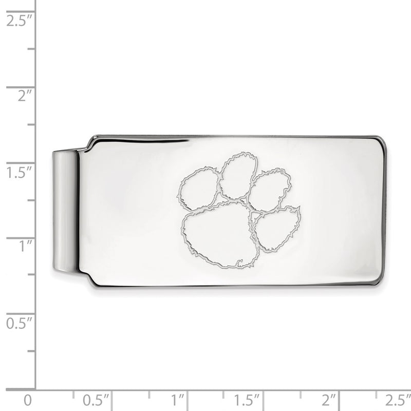 10K White Gold LogoArt Clemson University Tiger Paw Money Clip