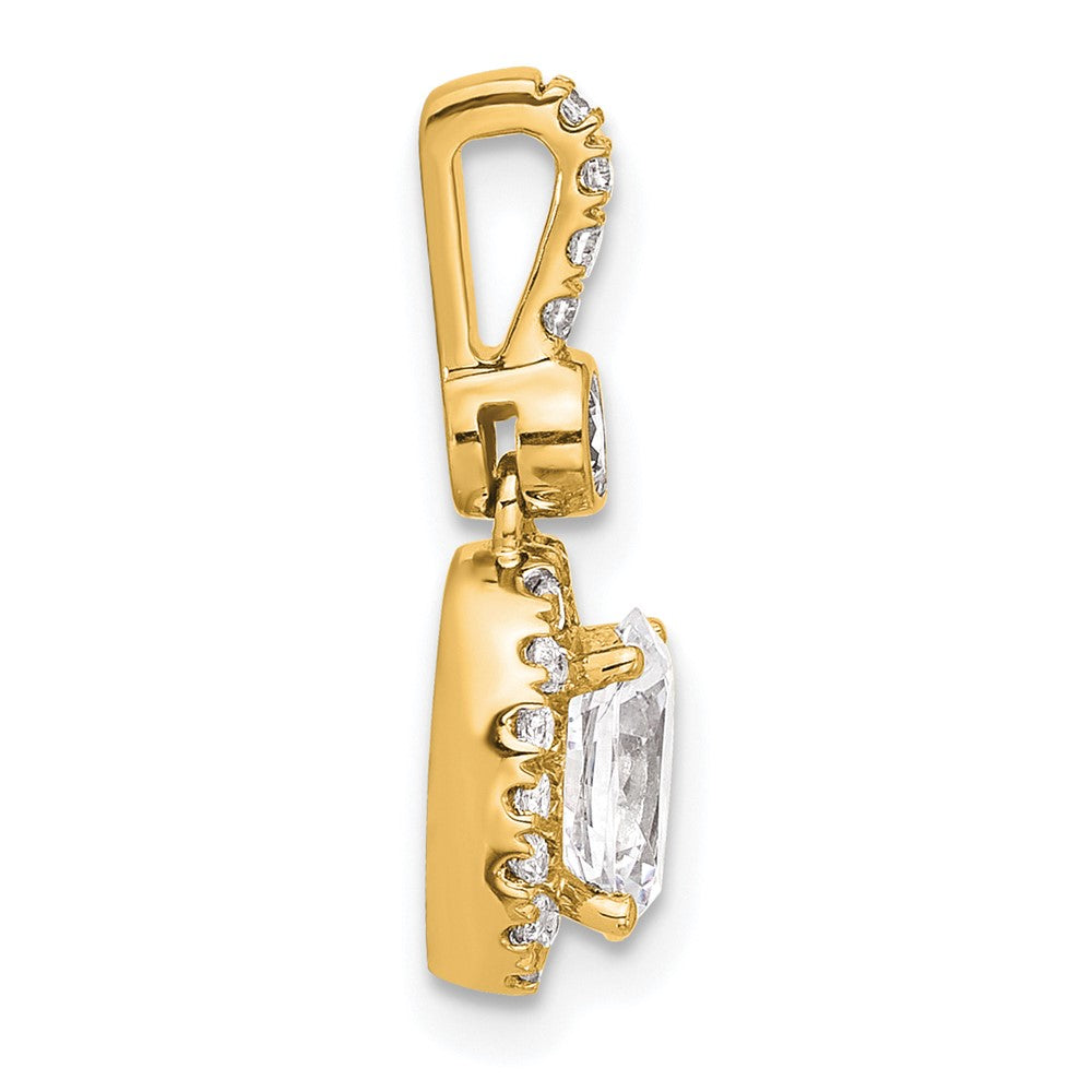 14K Yellow Gold 1 carat Certified Lab Grown Diamond VS+ F+ Oval Complete Halo Pendant