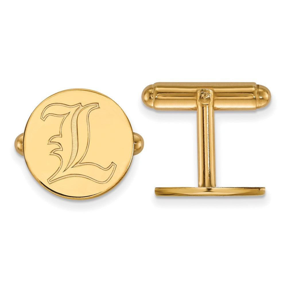 14K Yellow Gold Gold LogoArt University of Louisville Letter L Cuff Links