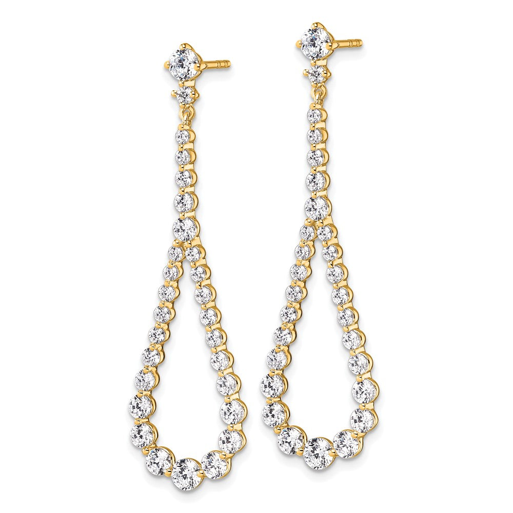 14K Yellow Gold 3 carat Lab Grown Diamond VS+ F+ Complete Fashion Teardrop Earrings