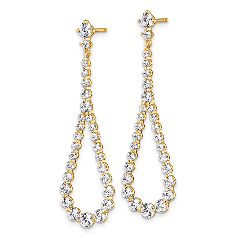 14K Yellow Gold 3 carat Lab Grown Diamond VS+ F+ Complete Fashion Teardrop Earrings