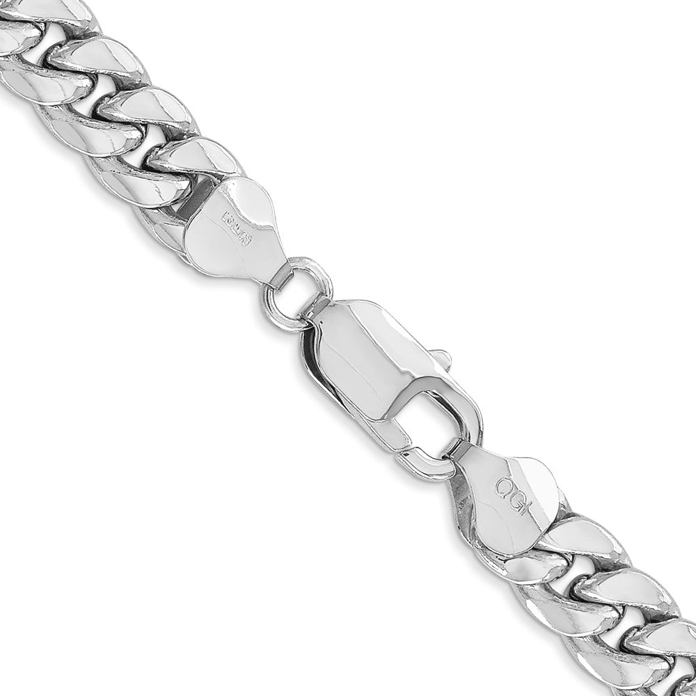 14K White Gold 7.3mm Semi-Solid Miami Cuban 22 Inch Chain