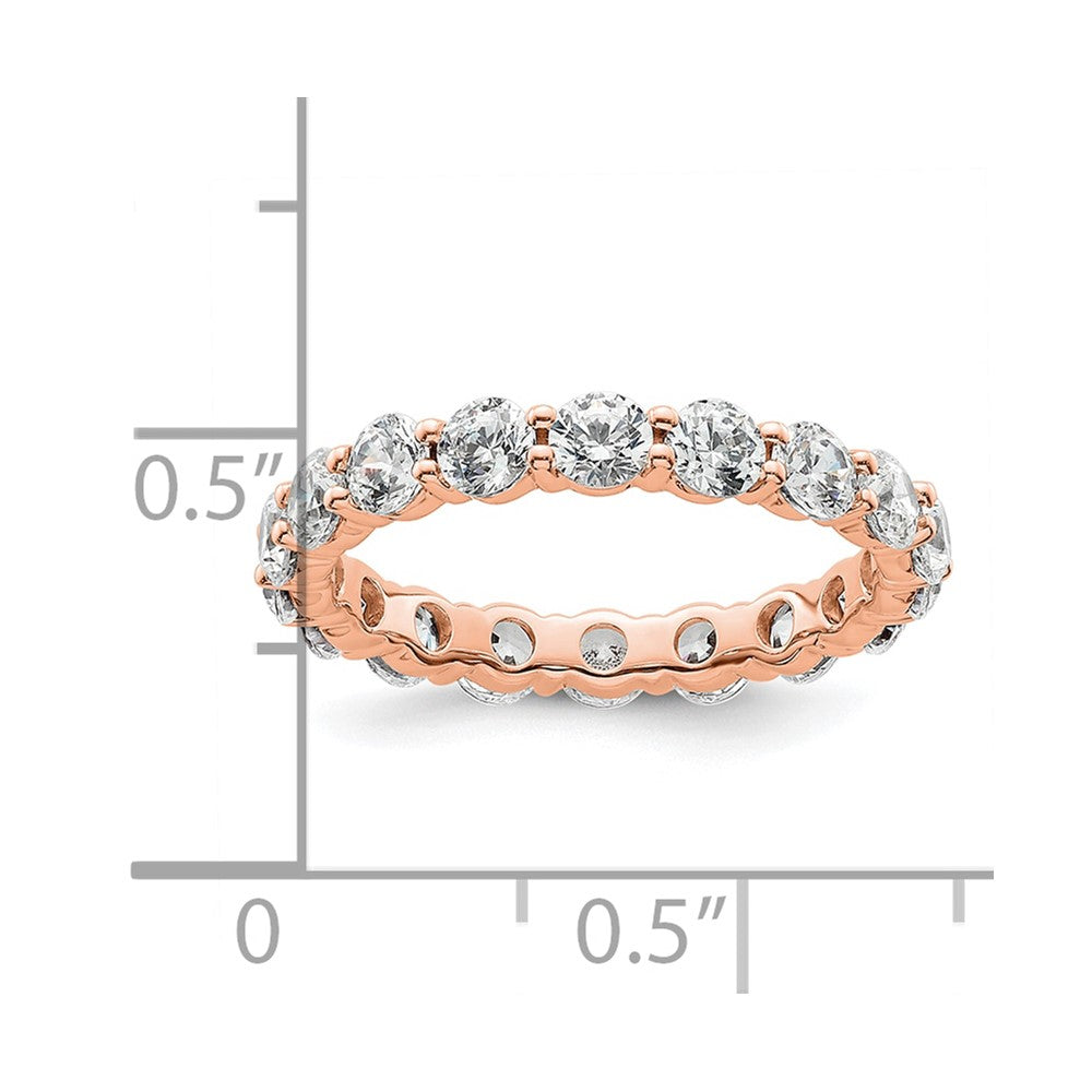 14K Rose Gold Polished Size 5.5 Shared Prong 2 carat Diamond Complete Eternity Wedding Band Ring