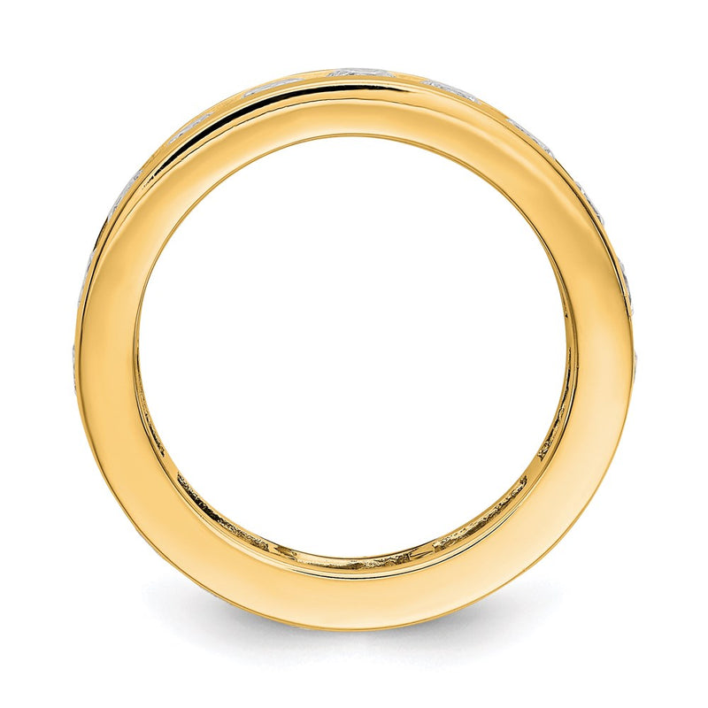 14K Yellow Gold Polished 3ct Channel Set Diamond Eternity Wedding Band Ring