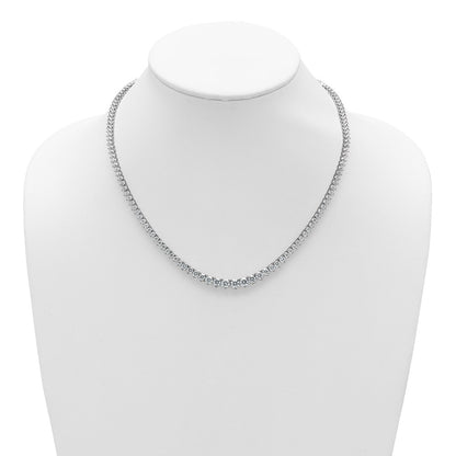 14K White Gold 16 1/3 carat Lab Grown Diamond VS+ F+ Complete Round 18 Inch Graduated Tennis Necklace