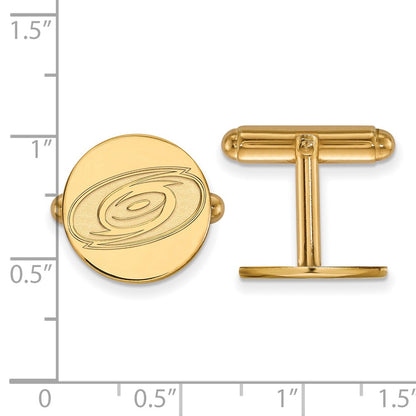 14K Yellow Gold Gold NHL LogoArt Carolina Hurricanes Cuff Links