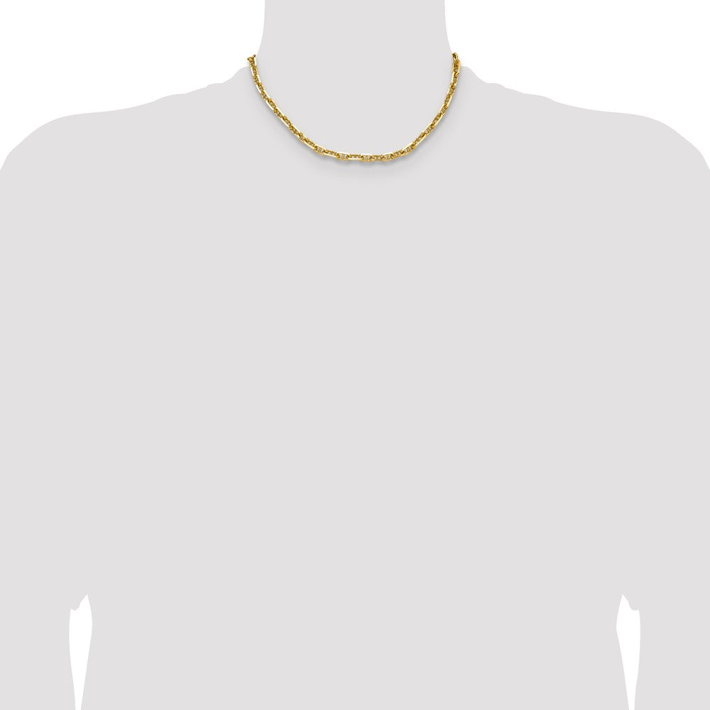 14K Yellow Gold 5.7mm D/C Mariner Anchor 16 Inch Chain
