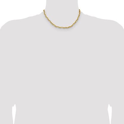 14K Yellow Gold 5.7mm D/C Mariner Anchor 16 Inch Chain
