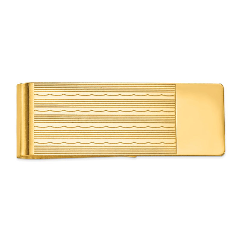 14K Yellow Gold Men's Textured Money Clip
