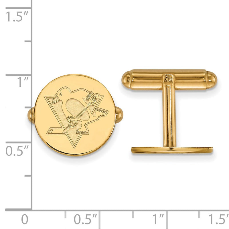 14K Yellow Gold Gold NHL LogoArt Pittsburgh Penguins Cuff Links