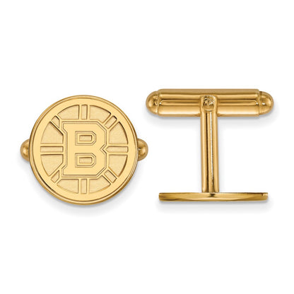 14K Yellow Gold Gold NHL LogoArt Boston Bruins Cuff Links