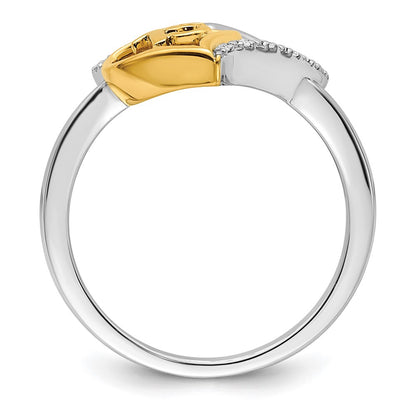 14K Two-Tone Gold Two-tone Polished Diamond Quinceanera Heart Ring