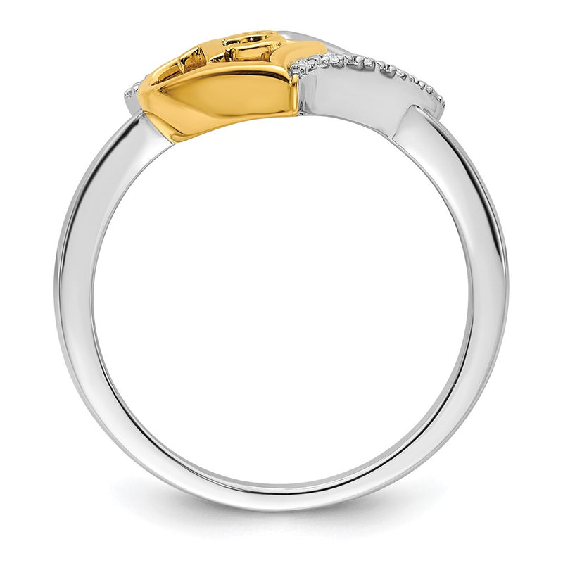 14K Two-Tone Gold Two-tone Polished Diamond Quinceanera Heart Ring