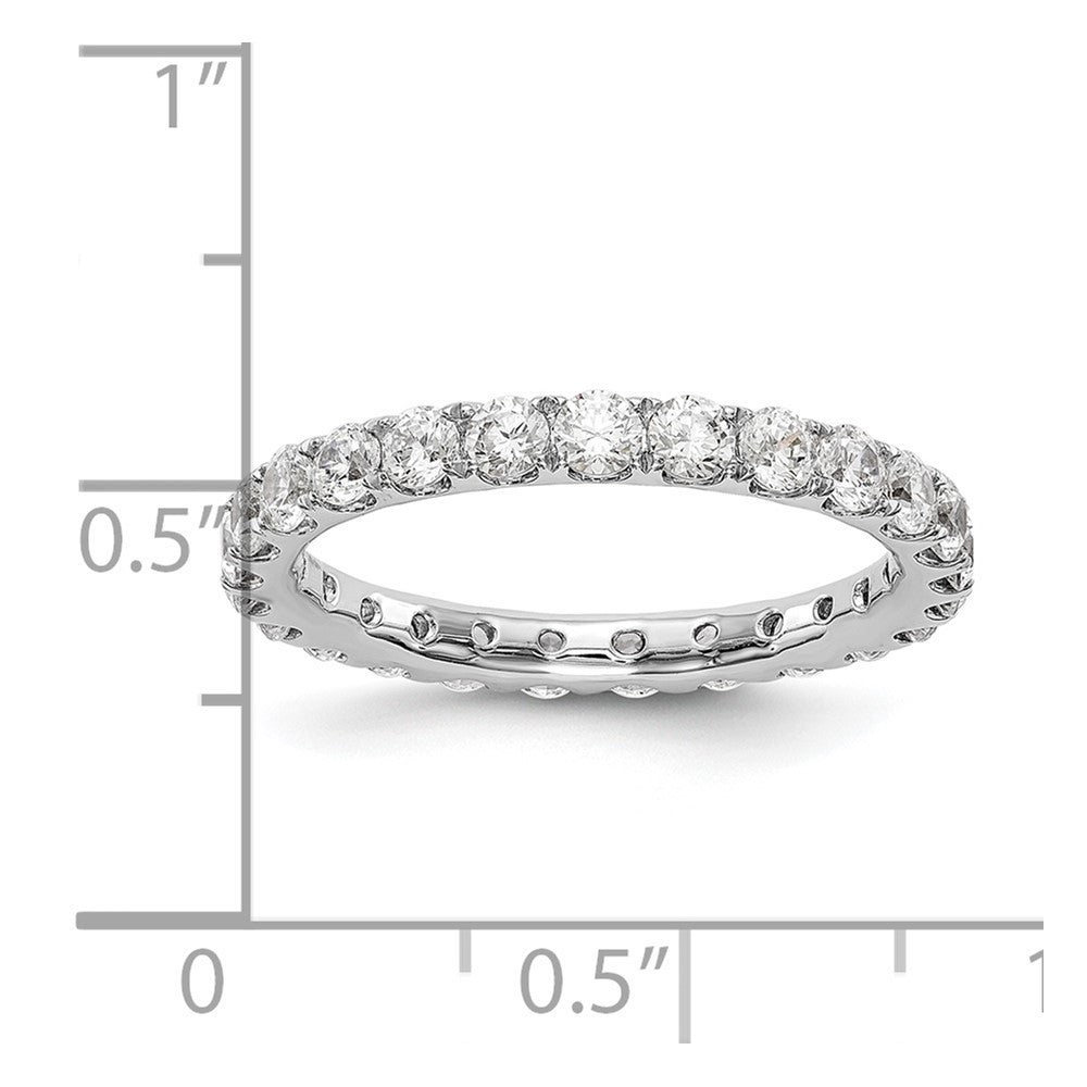 18k White Gold *Size 5.25*1 1/2CT U Shared Prong Diamond Eternity Wedding Band Ring - Diamonds: A