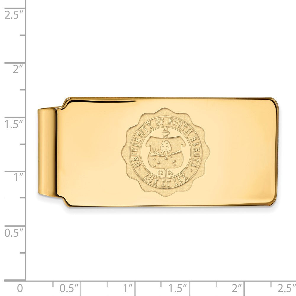 10K Yellow Gold Gold LogoArt University of North Dakota Crest Money Clip