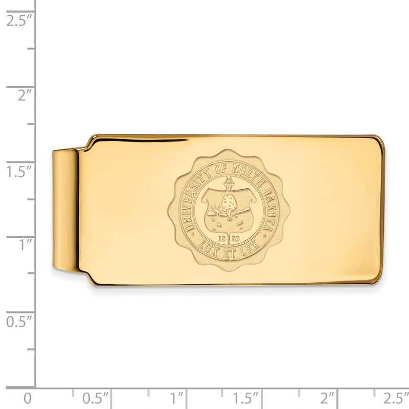 10K Yellow Gold Gold LogoArt University of North Dakota Crest Money Clip