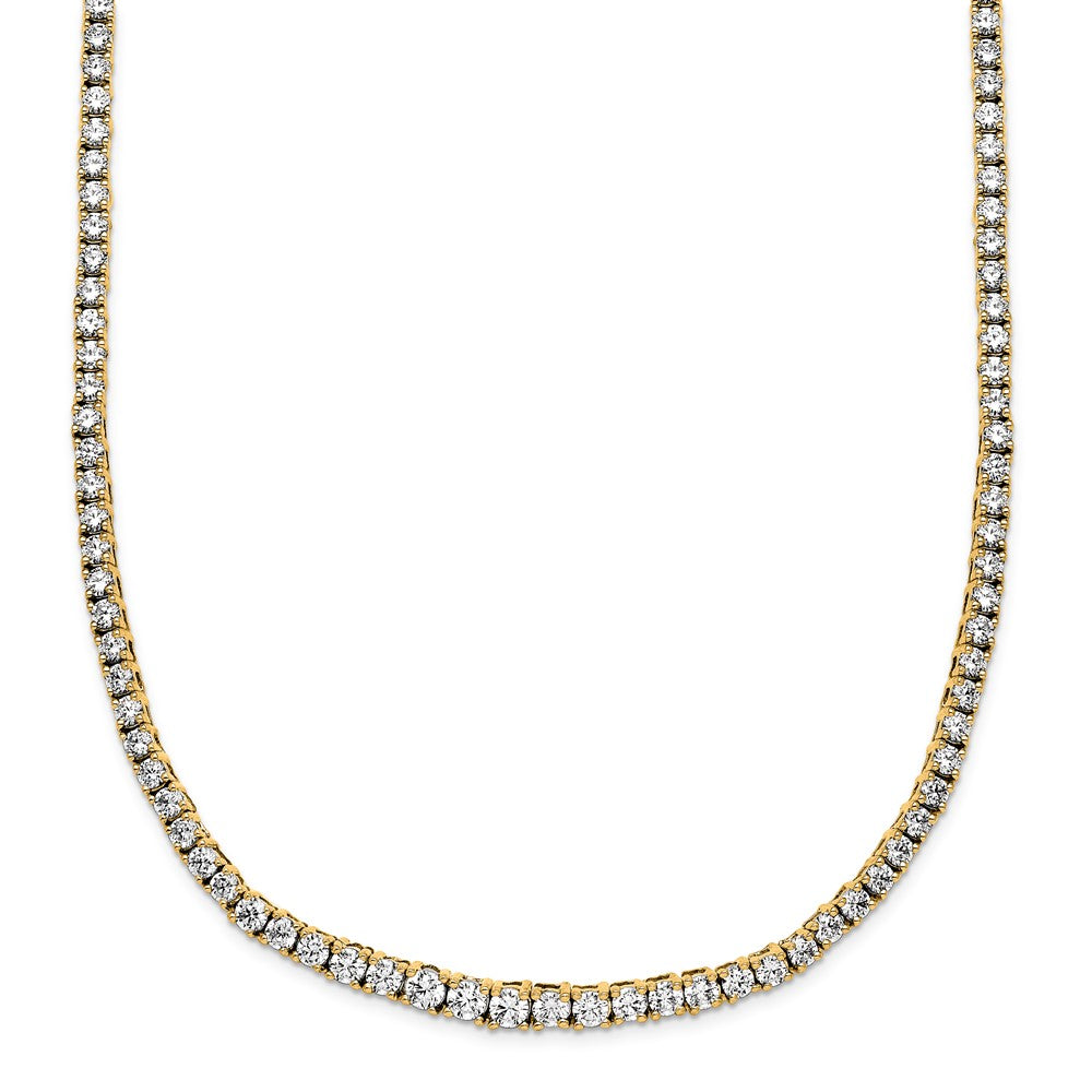 14K Yellow Gold 5 carat Lab Grown Diamond VS/SI+ G+ Complete 18 Inch Graduated Tennis Necklace