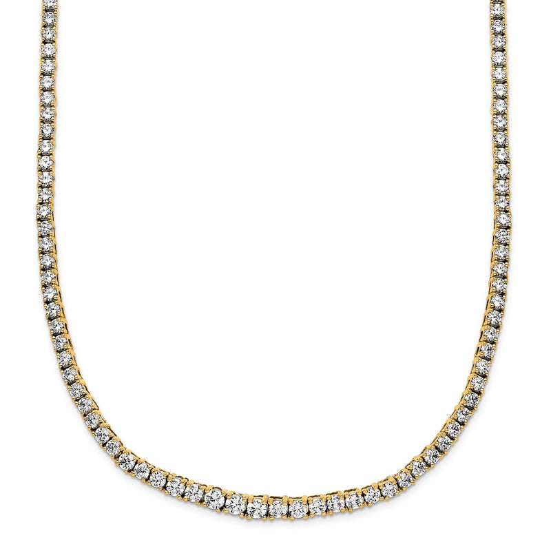 14K Yellow Gold 5 carat Lab Grown Diamond VS/SI+ G+ Complete 18 Inch Graduated Tennis Necklace