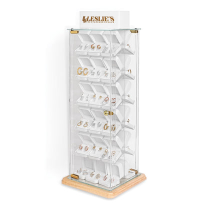 2-Sided Locking 36 Earring Display with Security Cable & Boxes