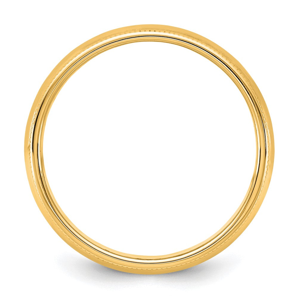 14K Yellow Gold 5.5mm Milgrain Half Round Wedding Band Ring