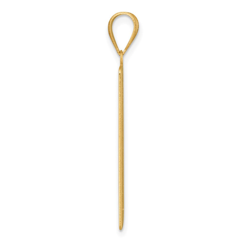 14K Yellow Gold Death Tarot Card Pendant