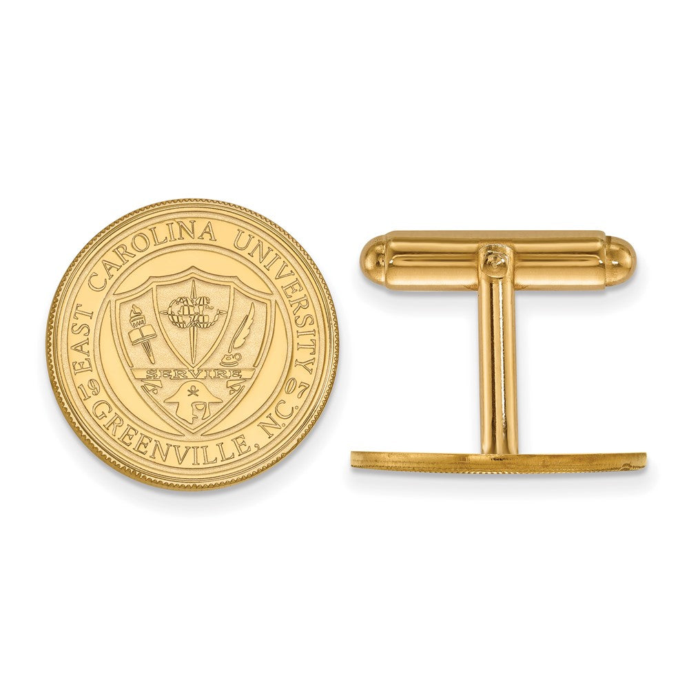 14K Yellow Gold Gold LogoArt East Carolina University Crest Cuff Links