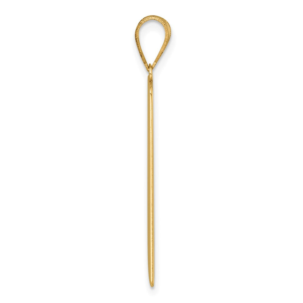 14K Yellow Gold Wheel of Fortune Tarot Card Pendant