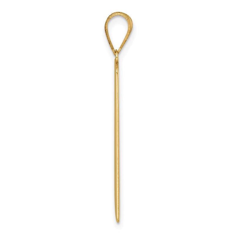 14K Yellow Gold Wheel of Fortune Tarot Card Pendant