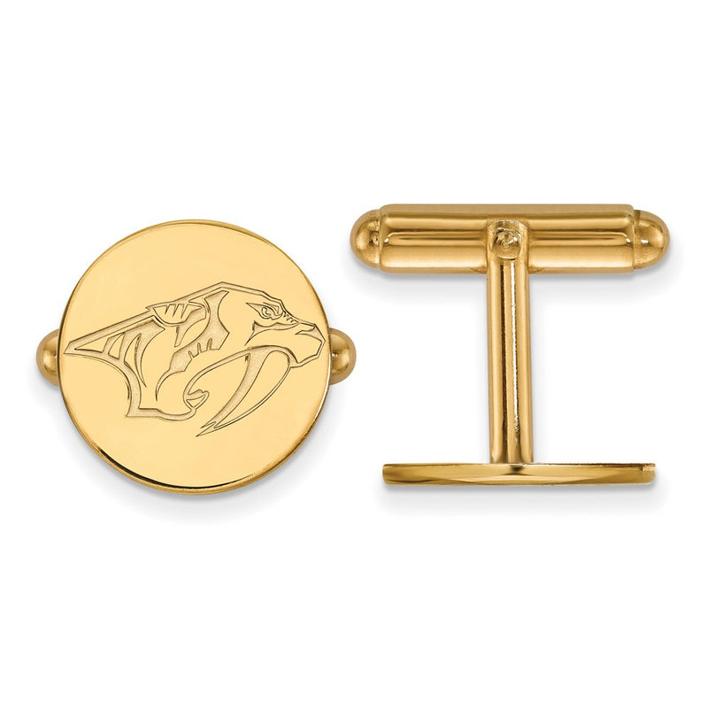 14K Yellow Gold Gold NHL LogoArt Nashville Predators Cuff Links