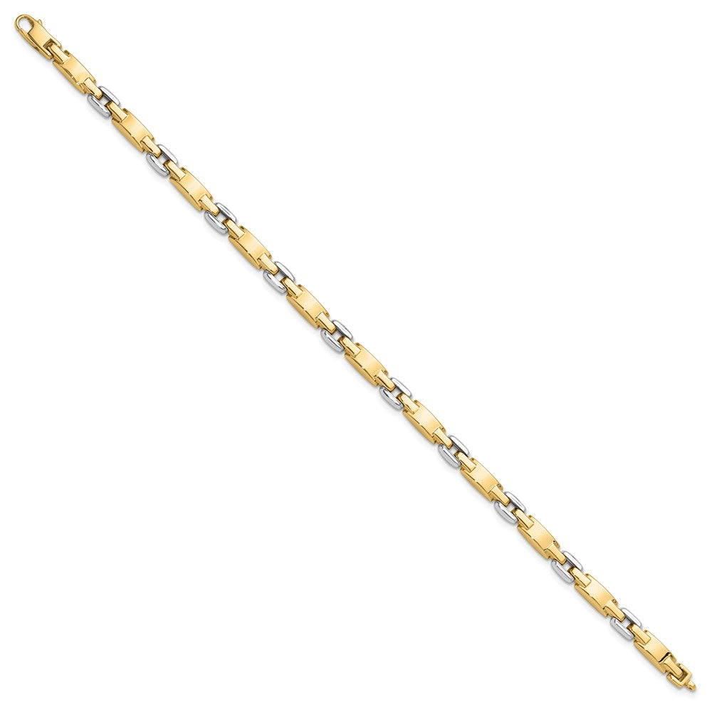 14K Two-Tone Gold Two-tone Polished 4.8mm Fancy Link Chain Bracelet