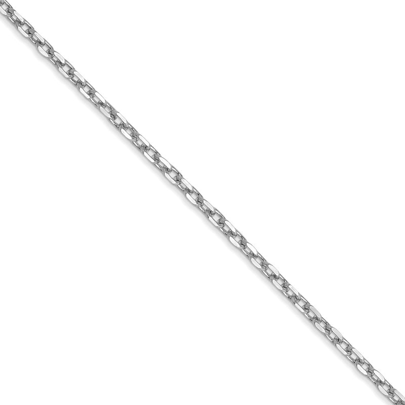 14K White Gold 1.8mm D/C Round Open Link Cable Chain (100 Inch Spool)