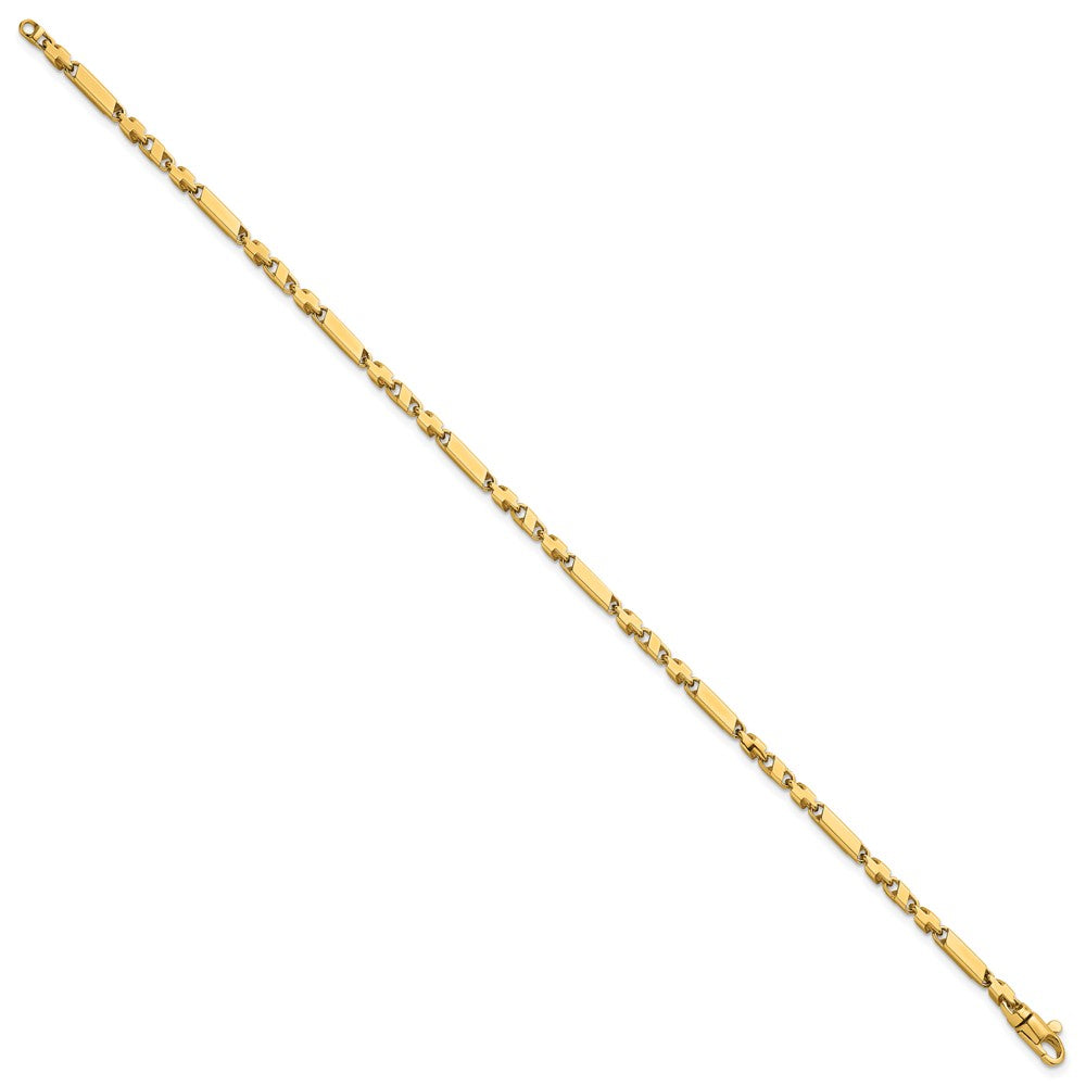 14K Yellow Gold Polished Fancy Bar Link 8 Inch Bracelet