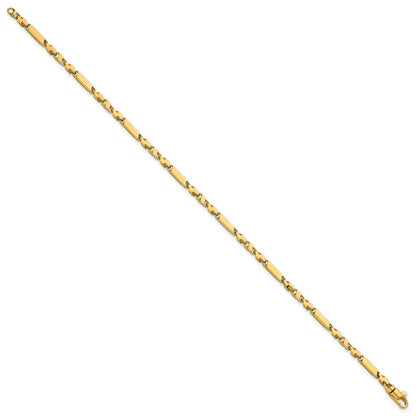 14K Yellow Gold Polished Fancy Bar Link 8 Inch Bracelet